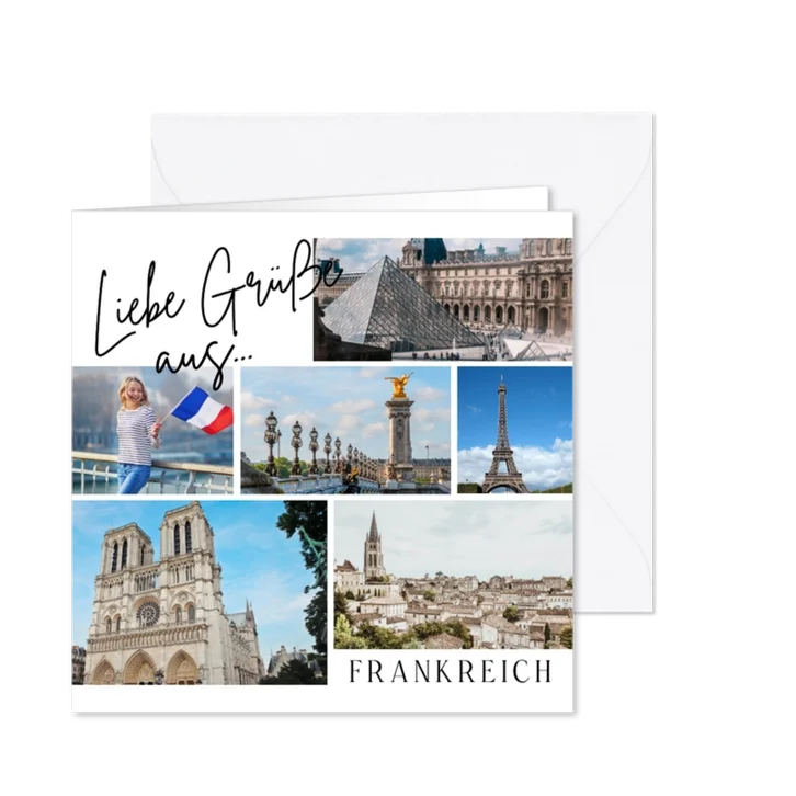 Collagekarte Frankreich Grußkarte mit Fotos