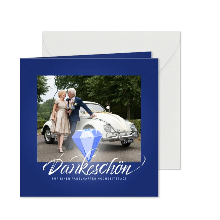 Dankeskarte Diamanthochzeit mit Fotos