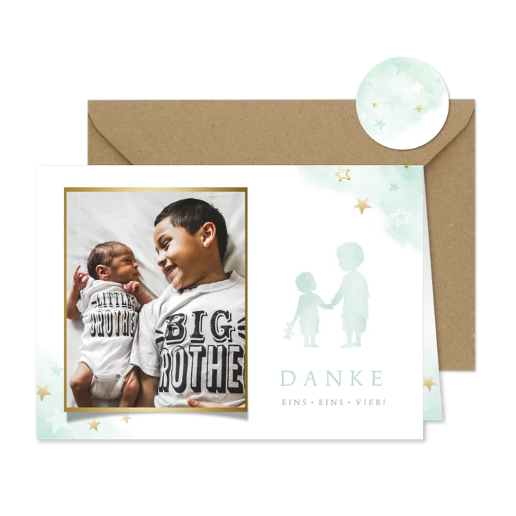 Dankeskarte Geburt Foto Brüder