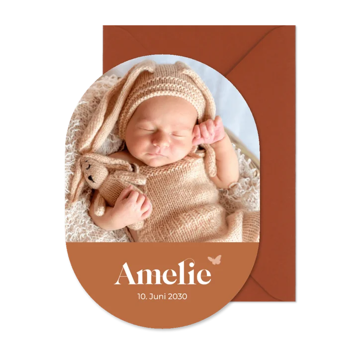 Dankeskarte Geburt oval Foto