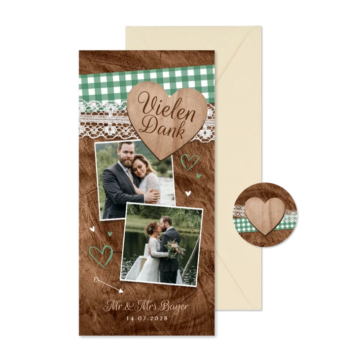 Dankeskarte Hochzeit Trachtenlook