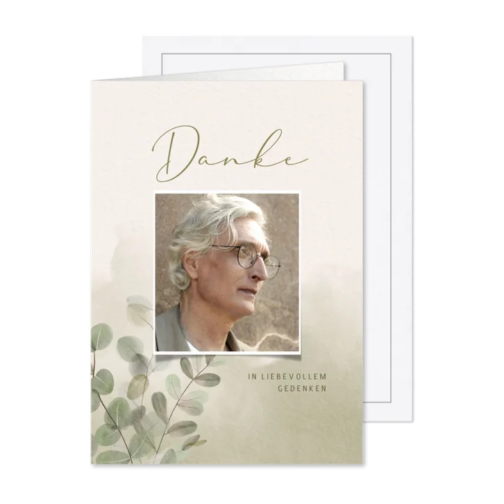 Dankeskarte Trauer Foto & Zweige