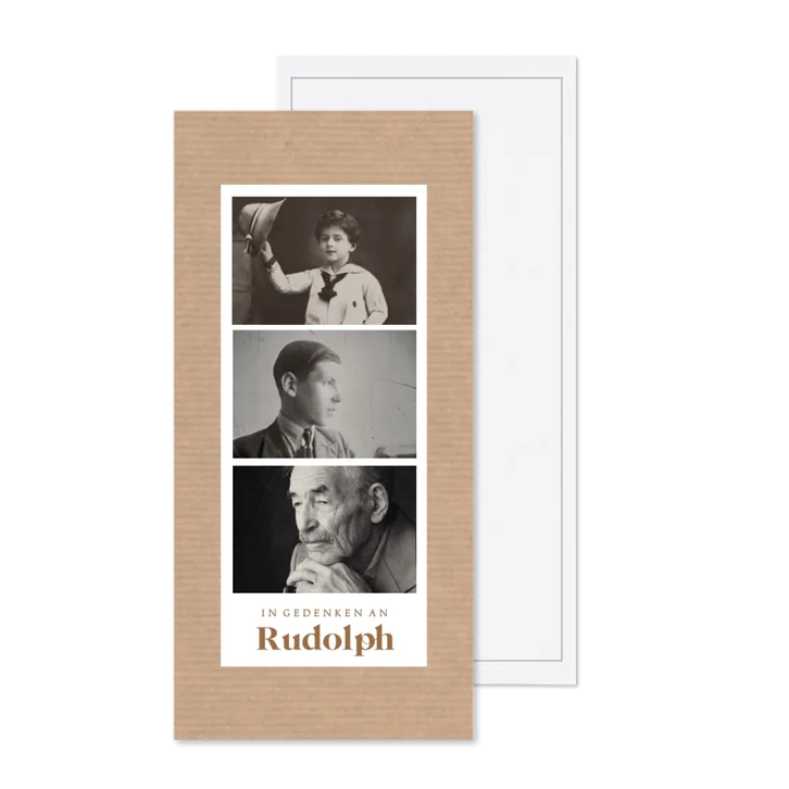 Dankeskarte Trauer Fotocollage Kraftpapier-Look