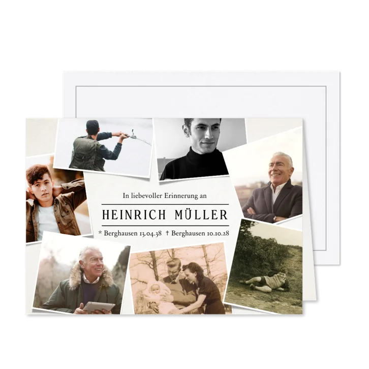 Dankeskarte Trauer Fotocollage