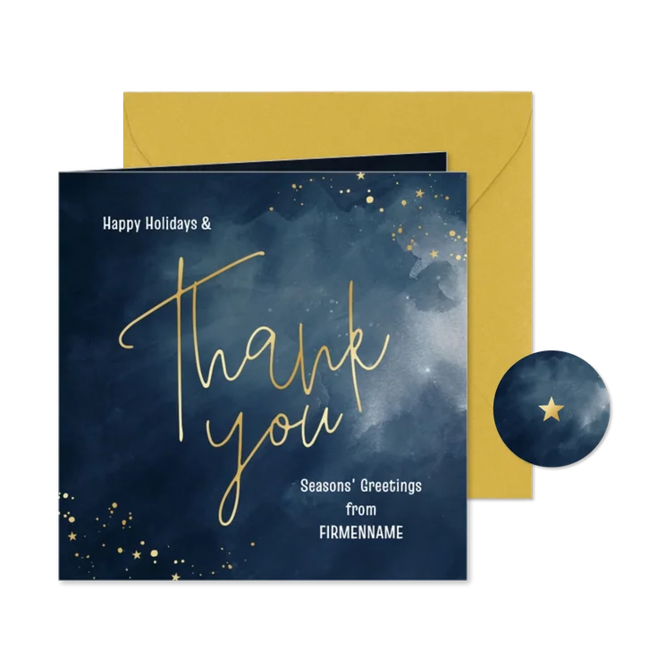 Dankeskarte Weihnachten international 'Thank you'