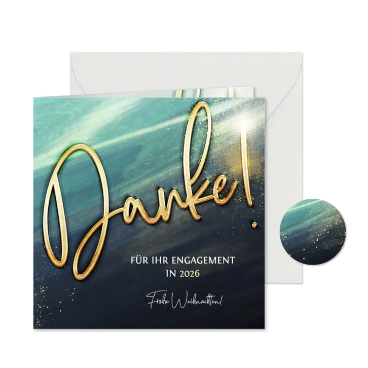 Dankeskarte Weihnachten Personal modernes Design
