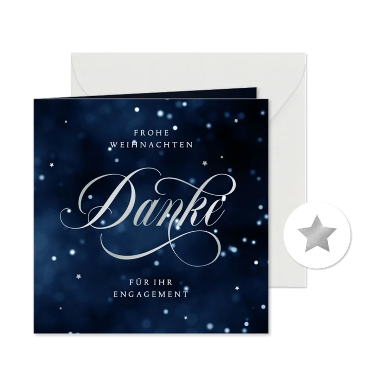Dankeskarte zu Weihnachten Sternenhimmel