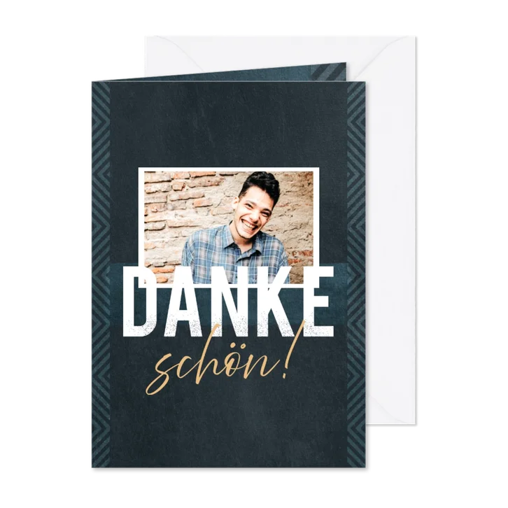 Dankeskarte zur Jugendweihe mit abstraktem Muster