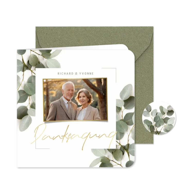 Danksagung Goldene Hochzeit Eukalyptus