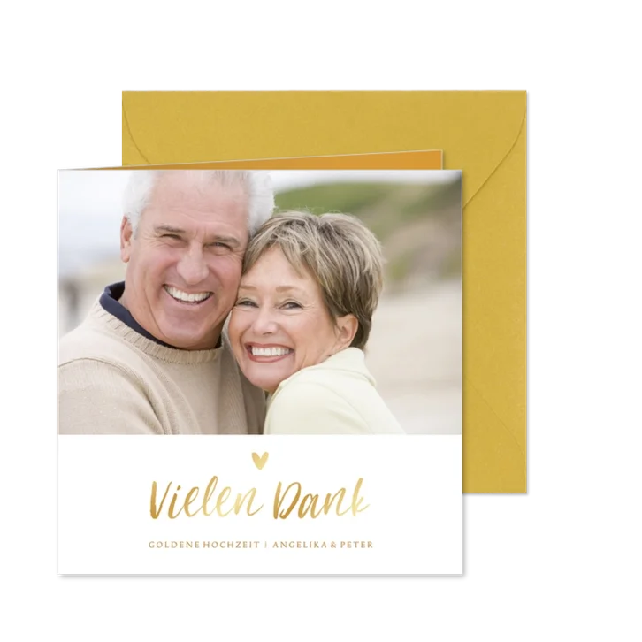 Danksagung Goldene Hochzeit Foto & Herz