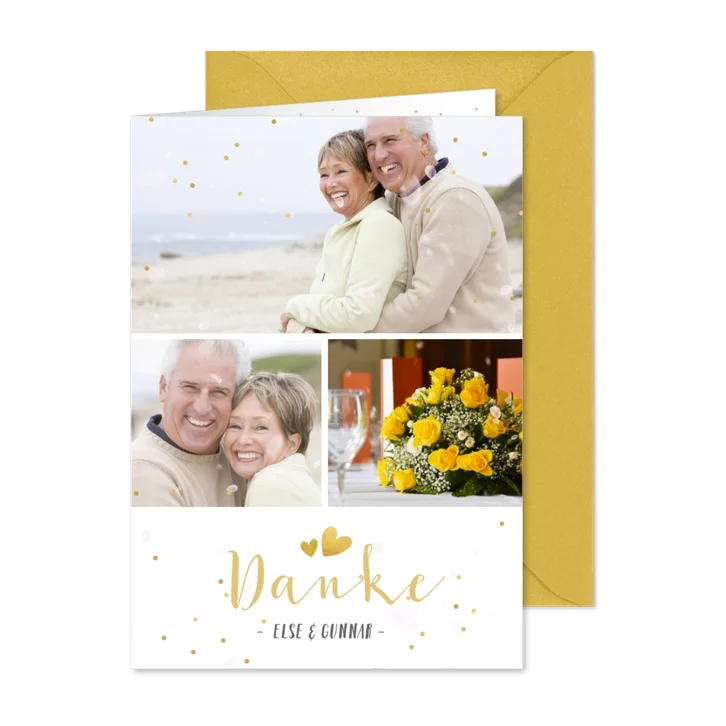 Danksagung Hochzeitsjubiläum 3 Fotos