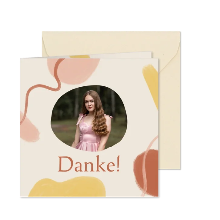 Danksagung Konfirmation rötlich abstrakte Farbelemente