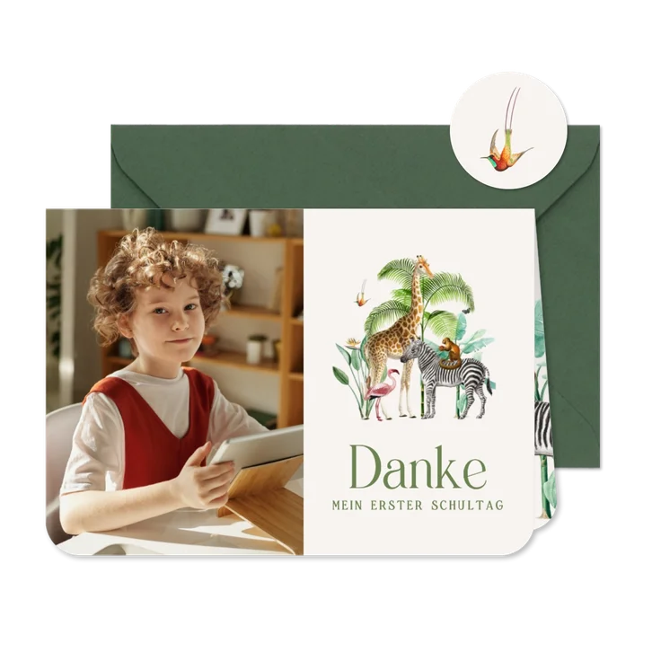 Danksagung Schulanfang Foto & Dschungeltiere