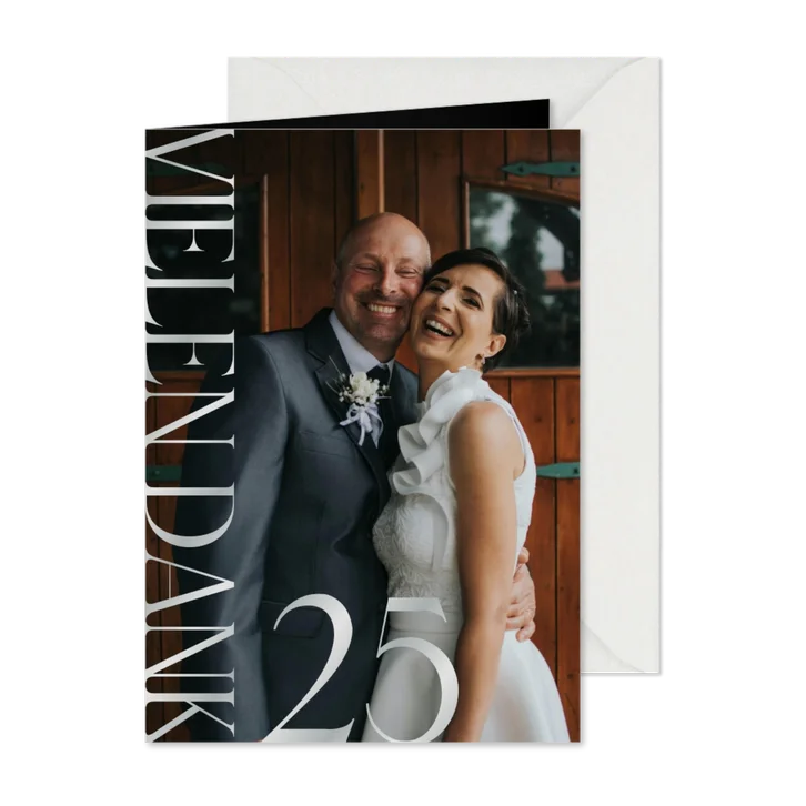 Danksagung Silberhochzeit große Lettern & Foto