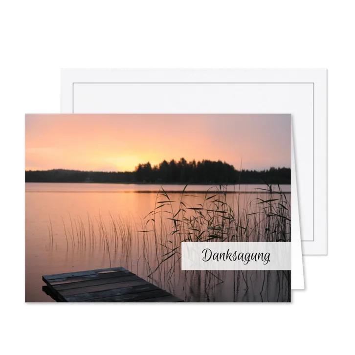 Danksagung Trauer Waldsee mit Steg