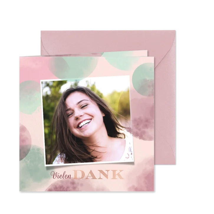 Danksagung zur Firmung Punkte und Roségold