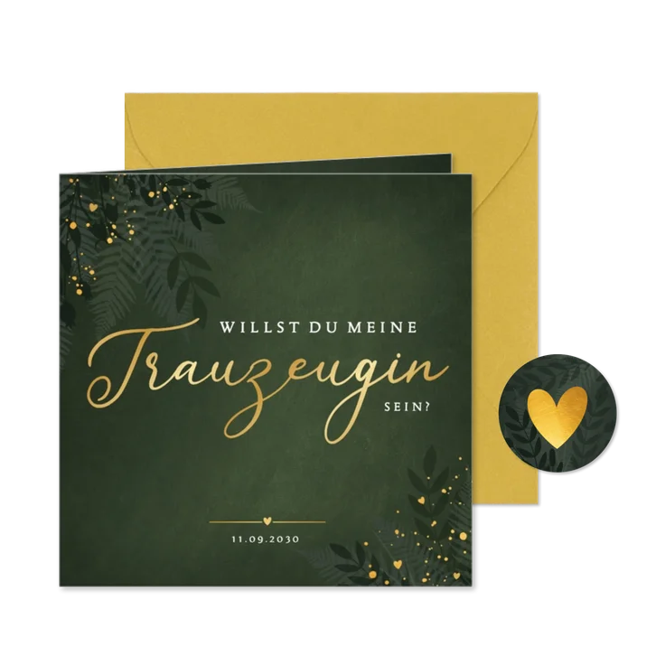 Dunkelgrün Trauzeugin fragen Botanisch Goldkleckse