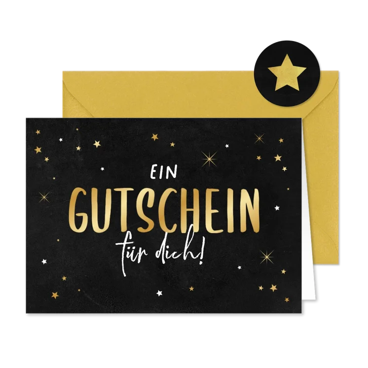 'Ein Gutschein für dich' Gutscheinkarte Schriftzug