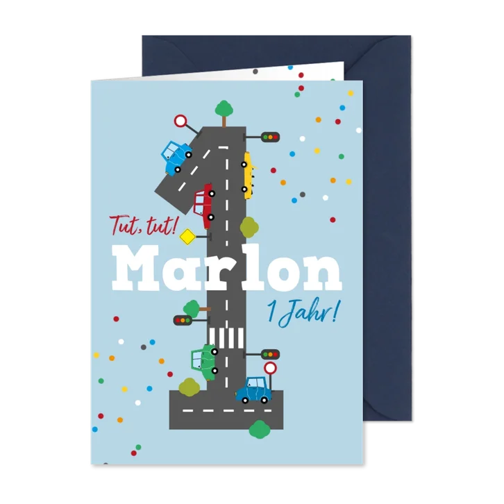 Einladung 1. Geburtstag Straße große 1