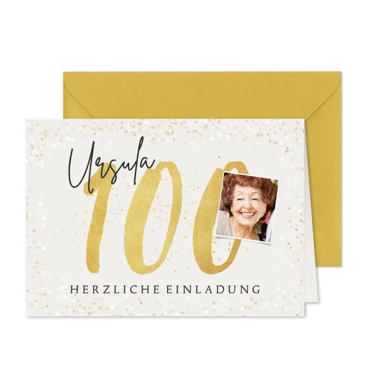 Einladung 100. Geburtstag eigenes Foto