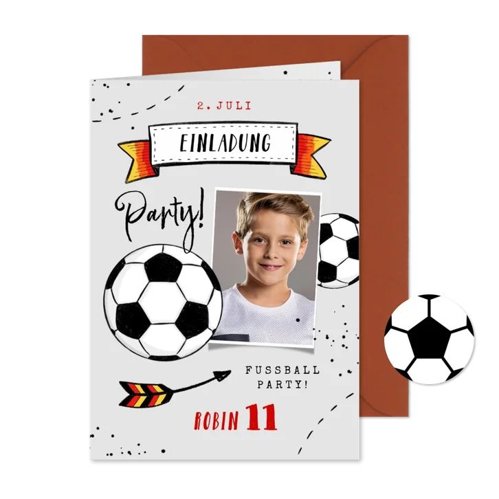 Einladung 11. Kindergeburtstag Fußball Deutschland