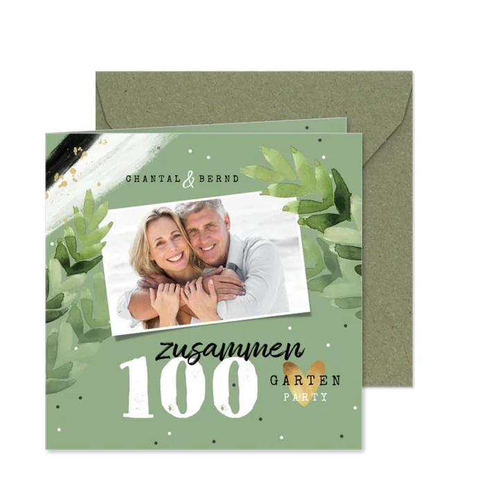 Einladung Doppelgeburtstag Gartenparty mit Foto