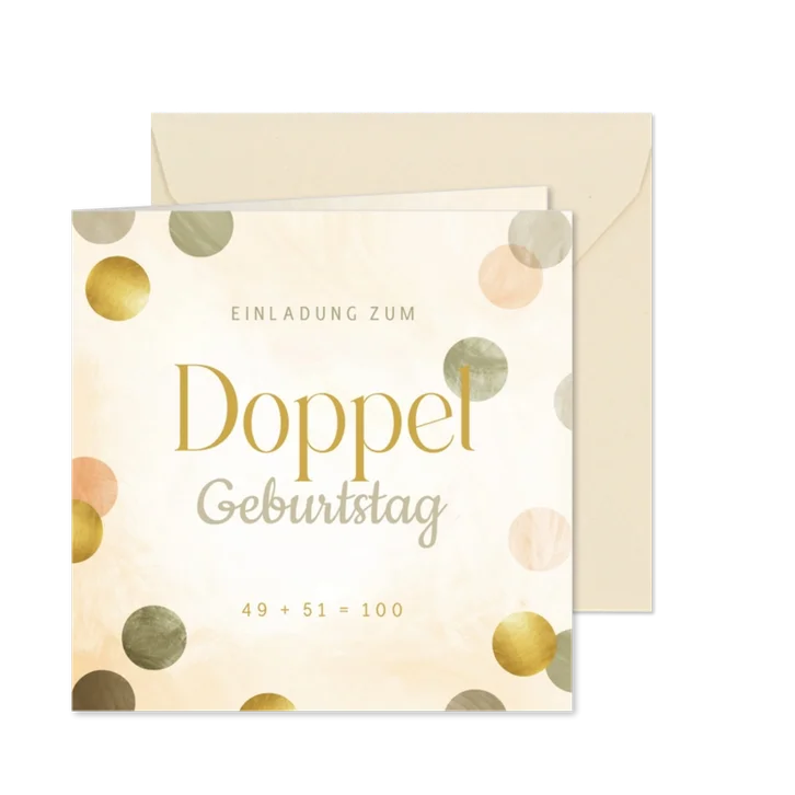 Einladung Doppelgeburtstag Konfetti