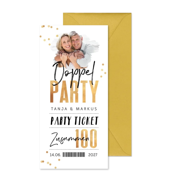 Einladung Doppelparty 'Zusammen 100'