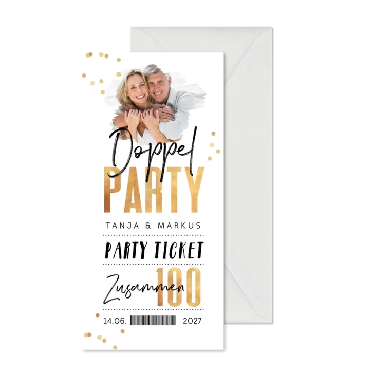Einladung Doppelparty 'Zusammen 100'