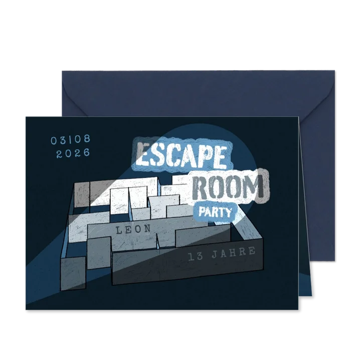 Einladung Escape Room Party - Labyrinth 13. Geburtstag