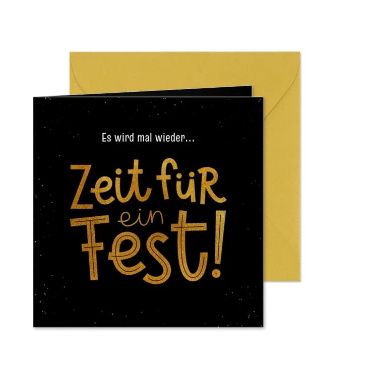 Einladung Geburtstag Lettering 'Zeit für ein Fest'