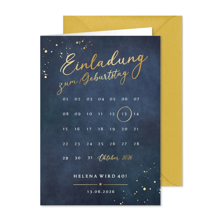 Einladung Geburtstagsfeier Kalender 