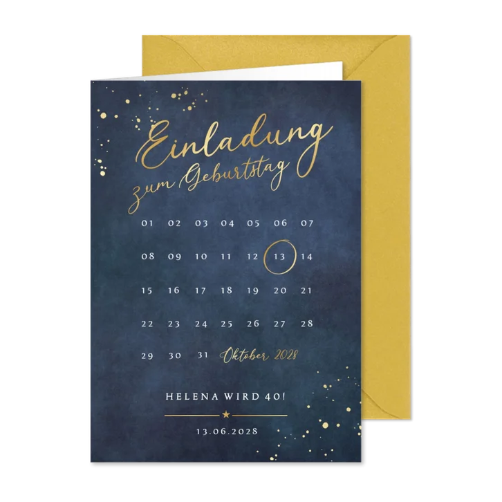 Einladung Geburtstagsfeier Kalender