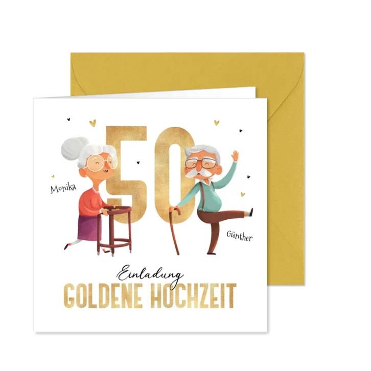Einladung Goldene Hochzeit lustig
