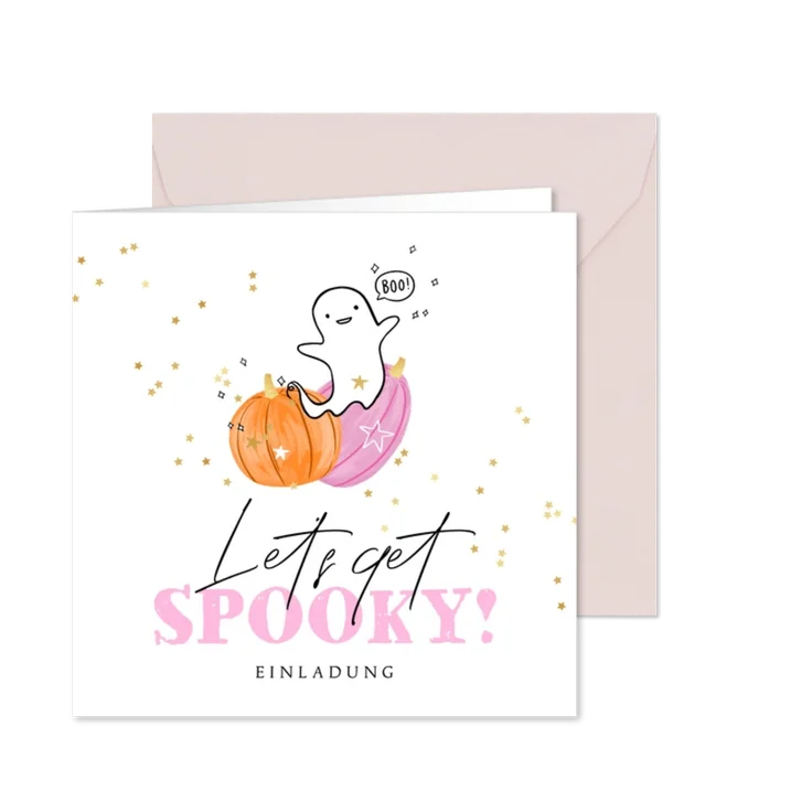 Einladung Halloween-Kindergeburtstag kleines Gespenst