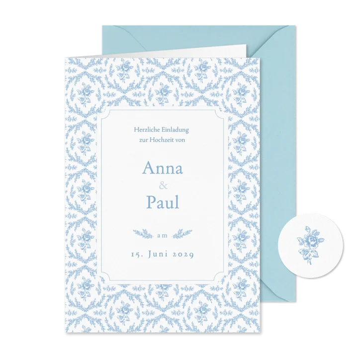 Einladung Hochzeit englische Rose romantisch