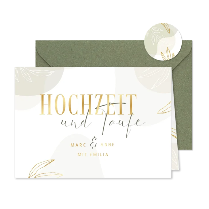 Einladung Hochzeit & Taufe elegant & abstrakt