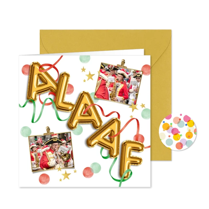 Einladung Karnevalsfeier Fotocollage 'Alaaf'