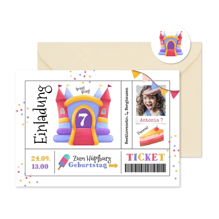 Einladung Kindergeburtstag Hüpfburg