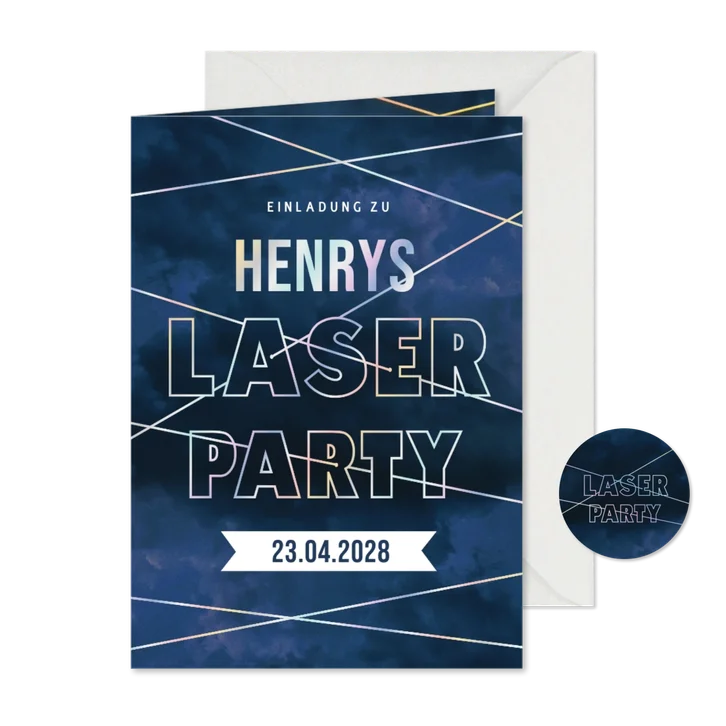 Einladung Kindergeburtstag zur Laserparty 