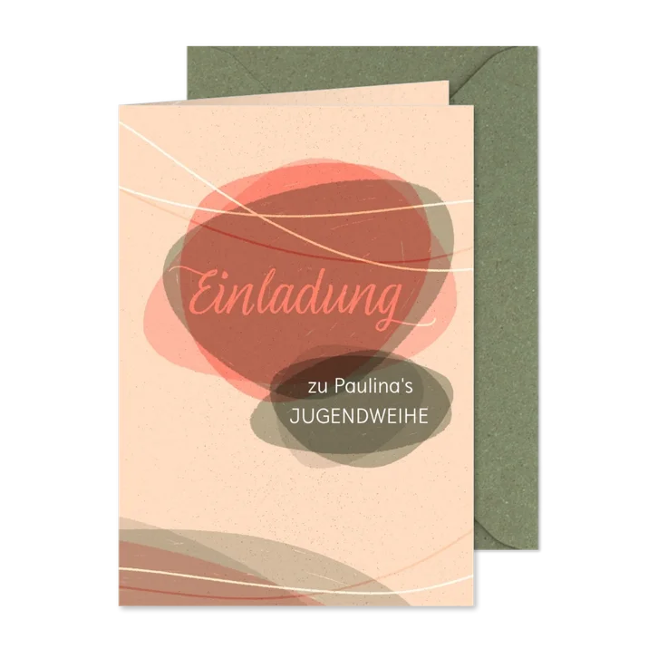 Einladung mit abstraktem Motiv im Boho-Stil