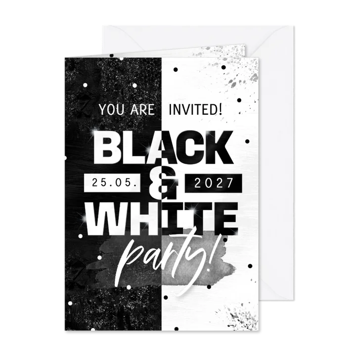 Einladung Mottoparty Black & White