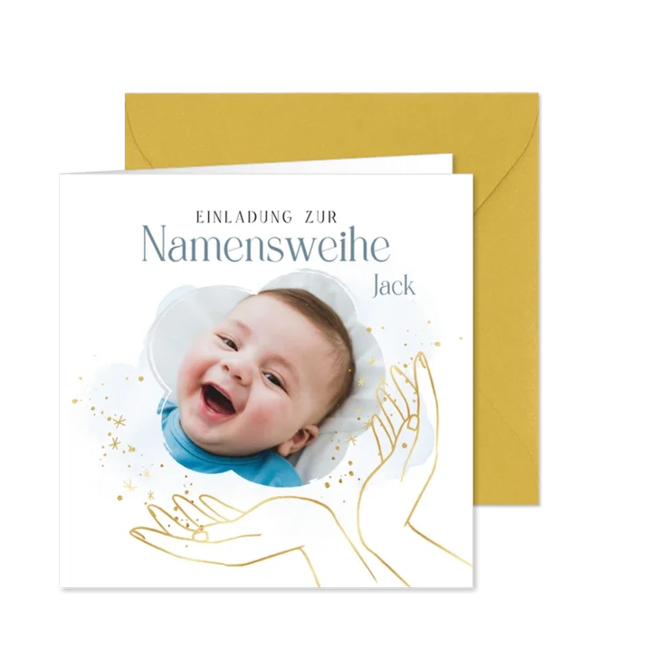 Einladung Namensweihe Foto & Hände