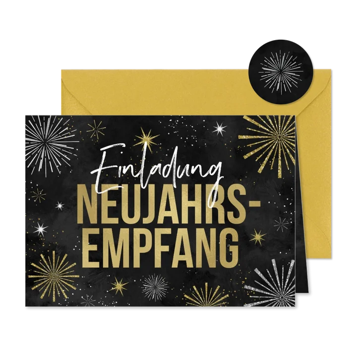 Einladung Neujahrsempfang Feuerwerk