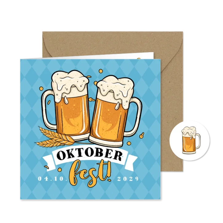 Einladung Oktoberfest Maßkrüge