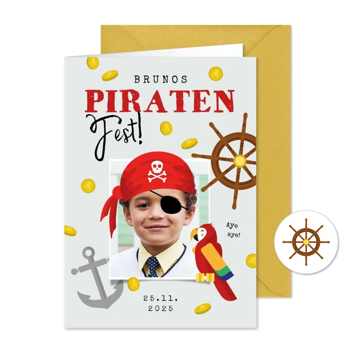 Einladung Piraten-Kindergeburtstag Junge