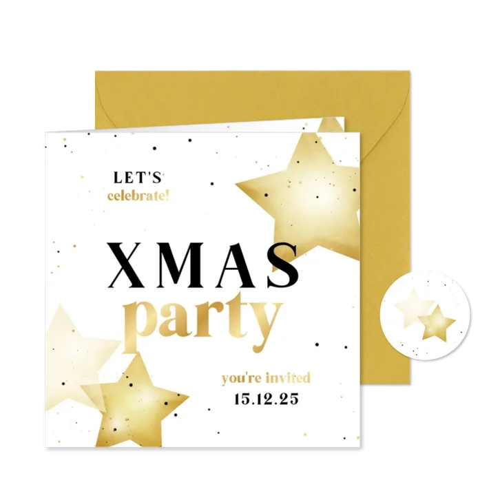 Einladung Weihnachtsfeier 'XMAS-Party' Sterne