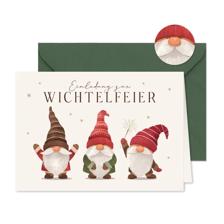 Einladung Wichtelfeier Firma 3 Wichtel