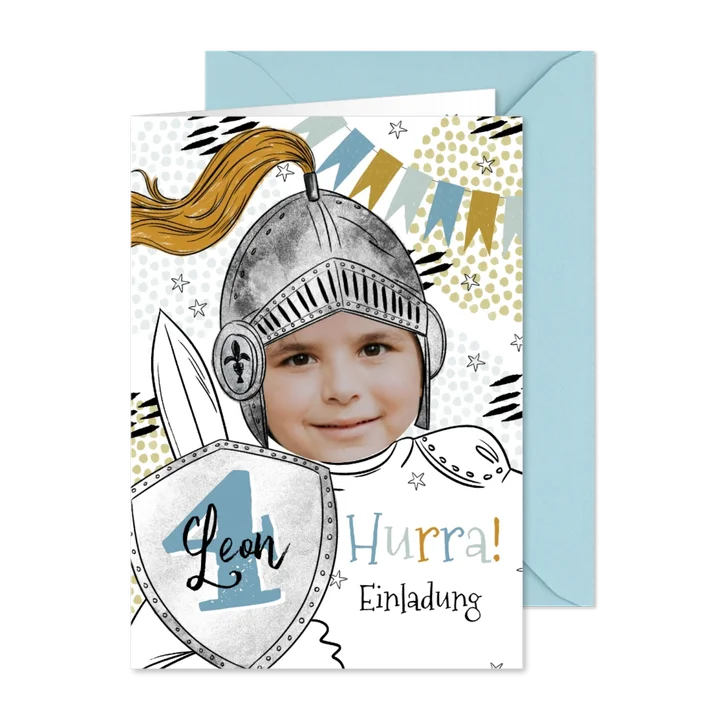 Einladung zum 4. Kindergeburtstag Ritter