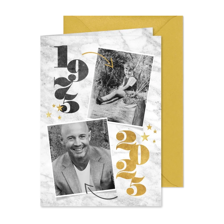 Einladung zum 50. Geburtstag 1975-2025 Marmor